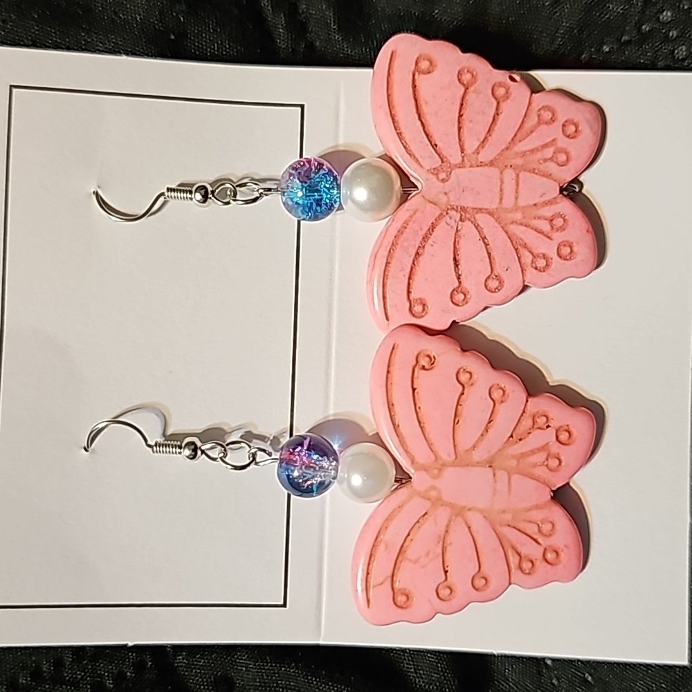 Butterfly galaxy earrings hand made by my daughter #1029
